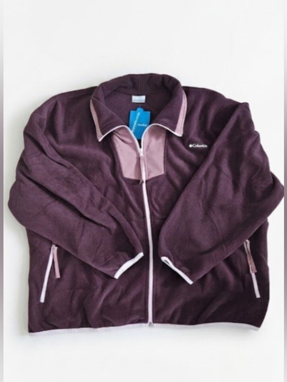 Columbia NWT Plus Size 3X Full Zip Fleece Jacket Purple Jacket NWT.